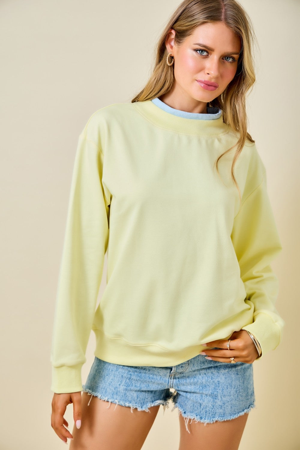 Dana Yellow Mockneck