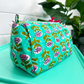 Quilted Makeup Bags | Cosmetic Toiletry Bag | Aqua Floral