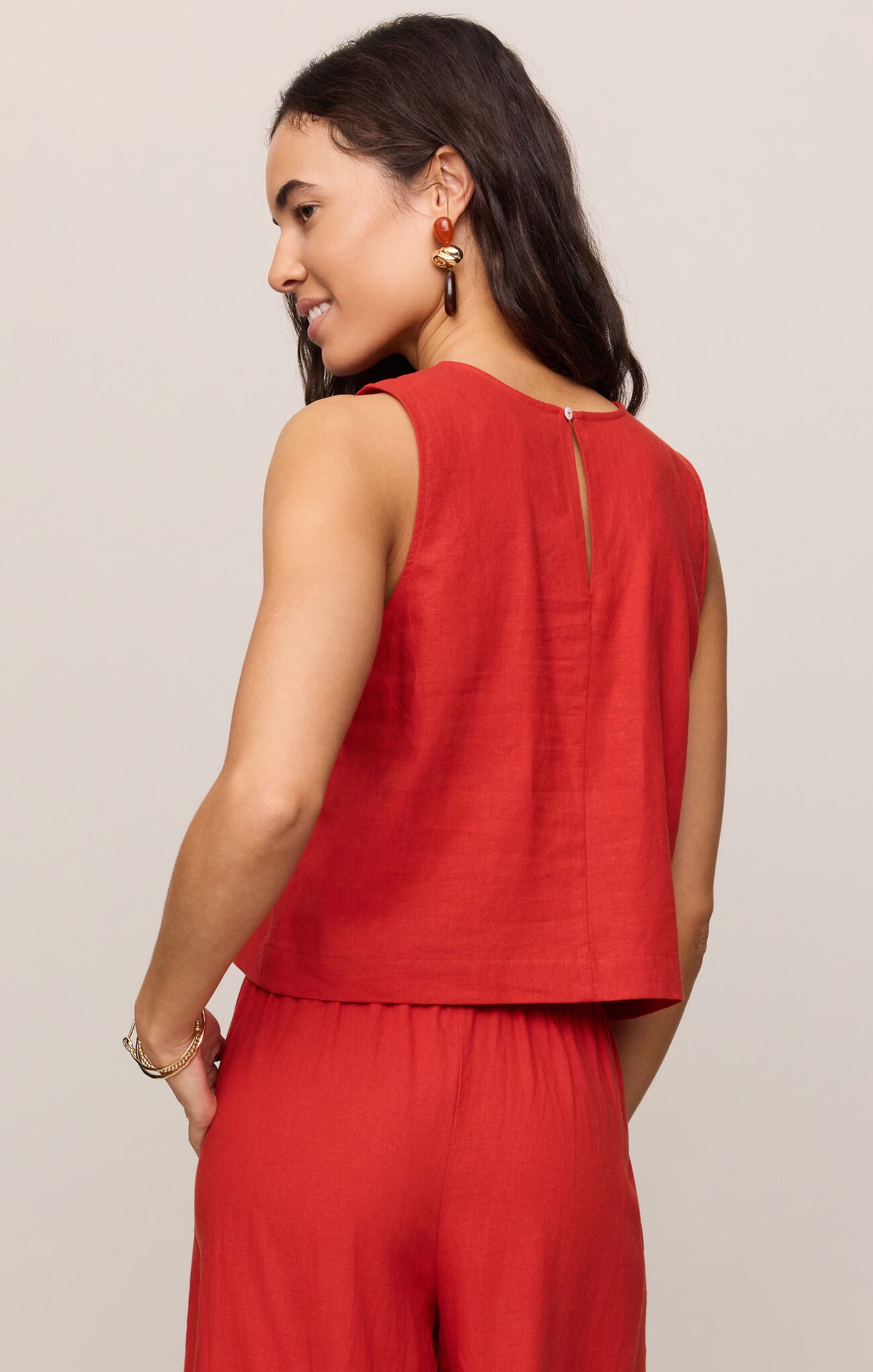 Z SUPPLY Sloane Linen Top Chili Pepper