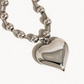 Paris 18K Gold Non-Tarnish Large Heart Chain Necklace