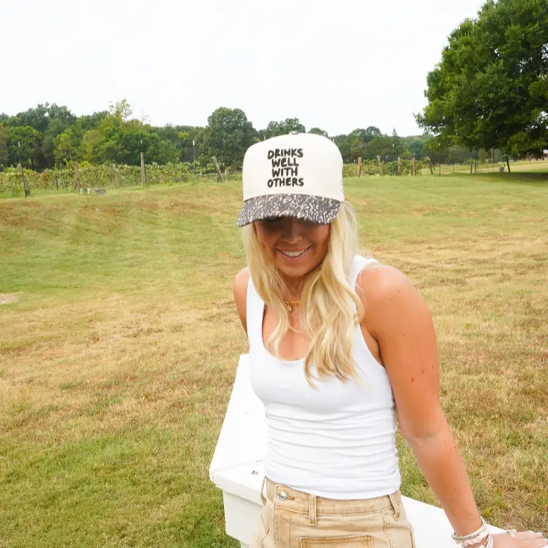 Drinks Well with Others - Luxe Leopard Trucker Hat