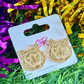Medium Golden Mirrored Acrylic Tiger Stud