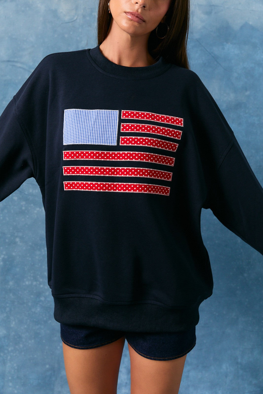 Landry Navy Flag Top