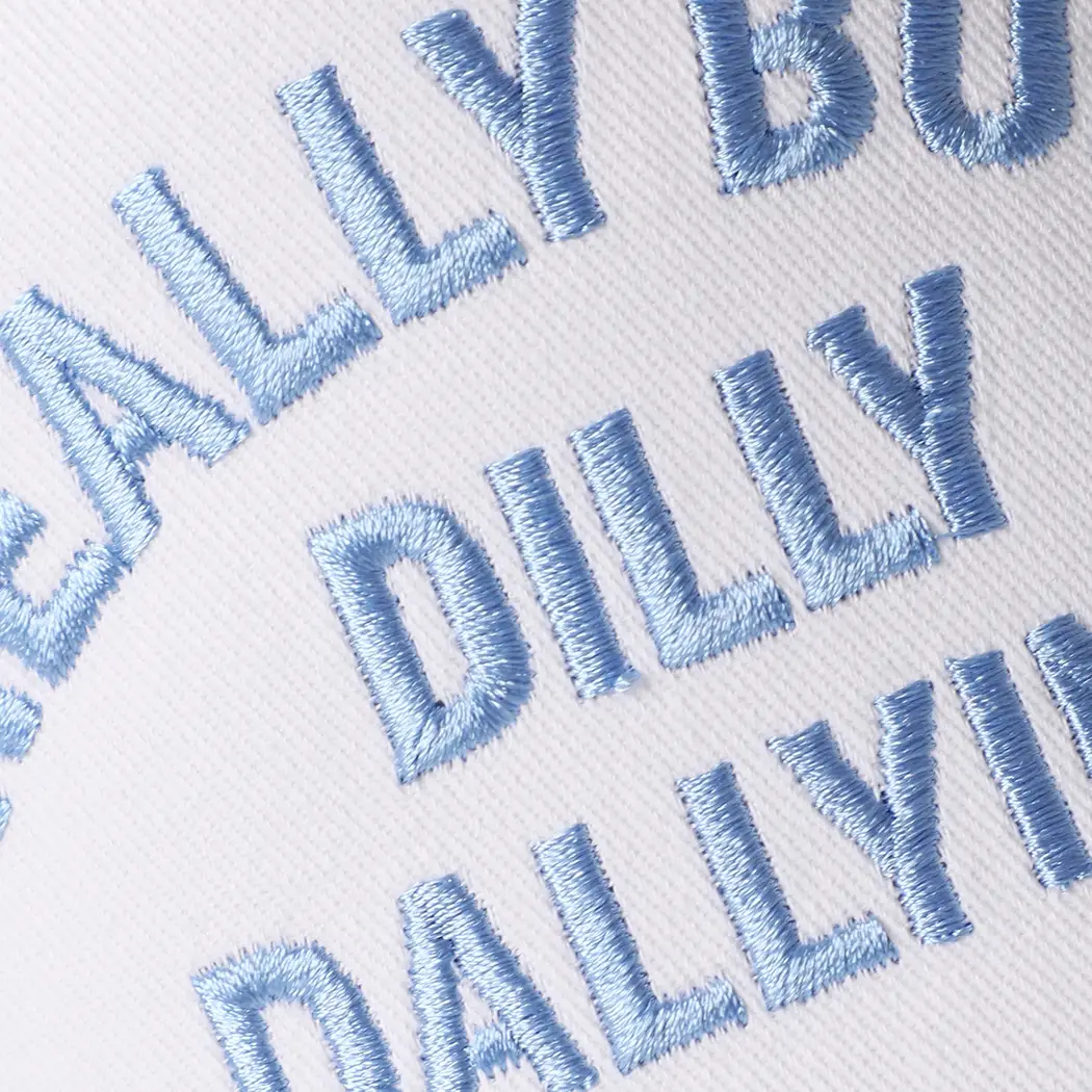 Really Busy Dailly Dallying Embroidered Seersucker Brim Hat Blue