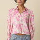 Marely Floral Ruffle Trim Blouse