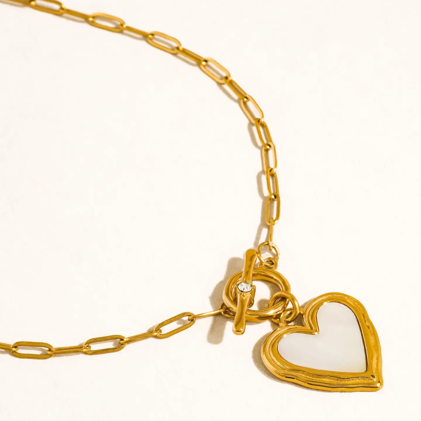 Nyelle 18K Gold Non-Tarnish Shell Heart Necklace