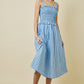 Dina Blue Striped Midi Dress