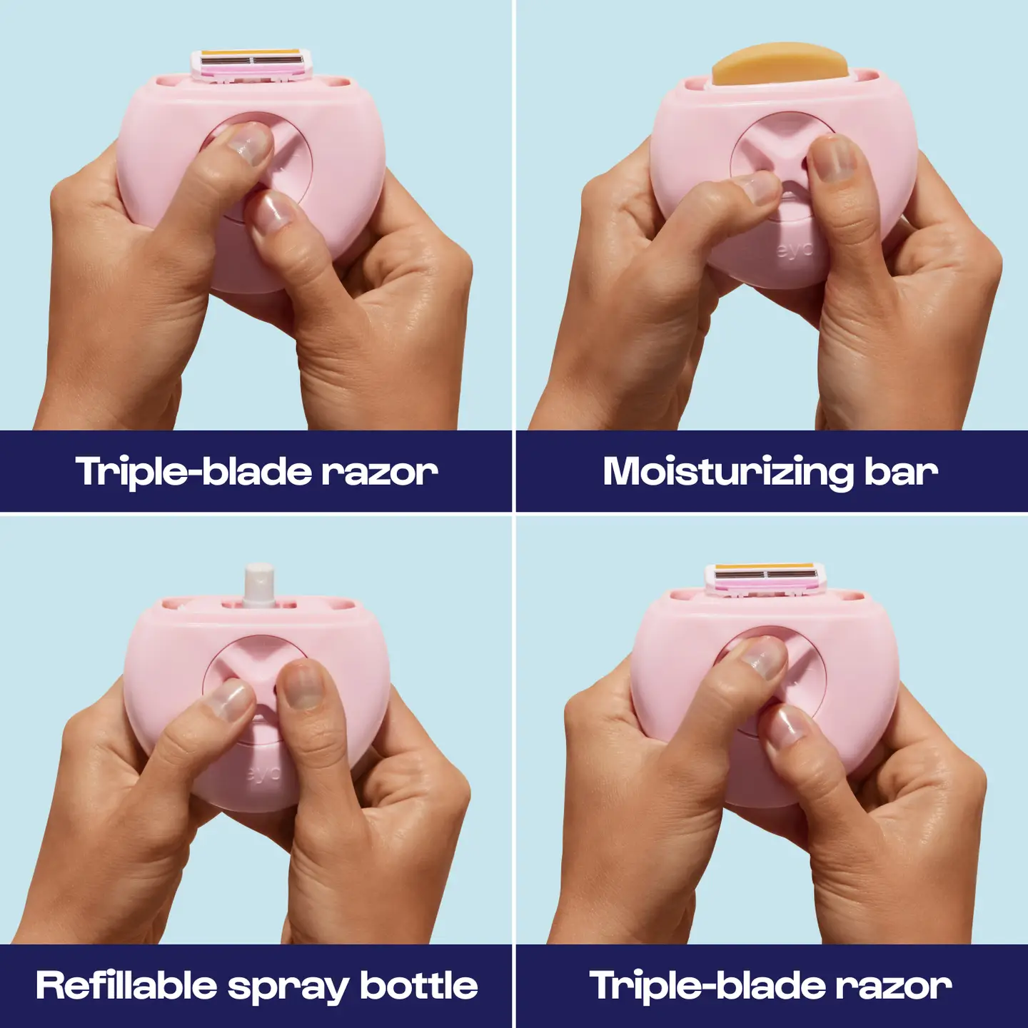 All-in-One Razor - Pink Portable On-The-Go Razor