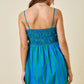 Damon Striped Smocked Mini Dress Blue