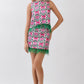Floral Print Feather Trim Mini Skirt
