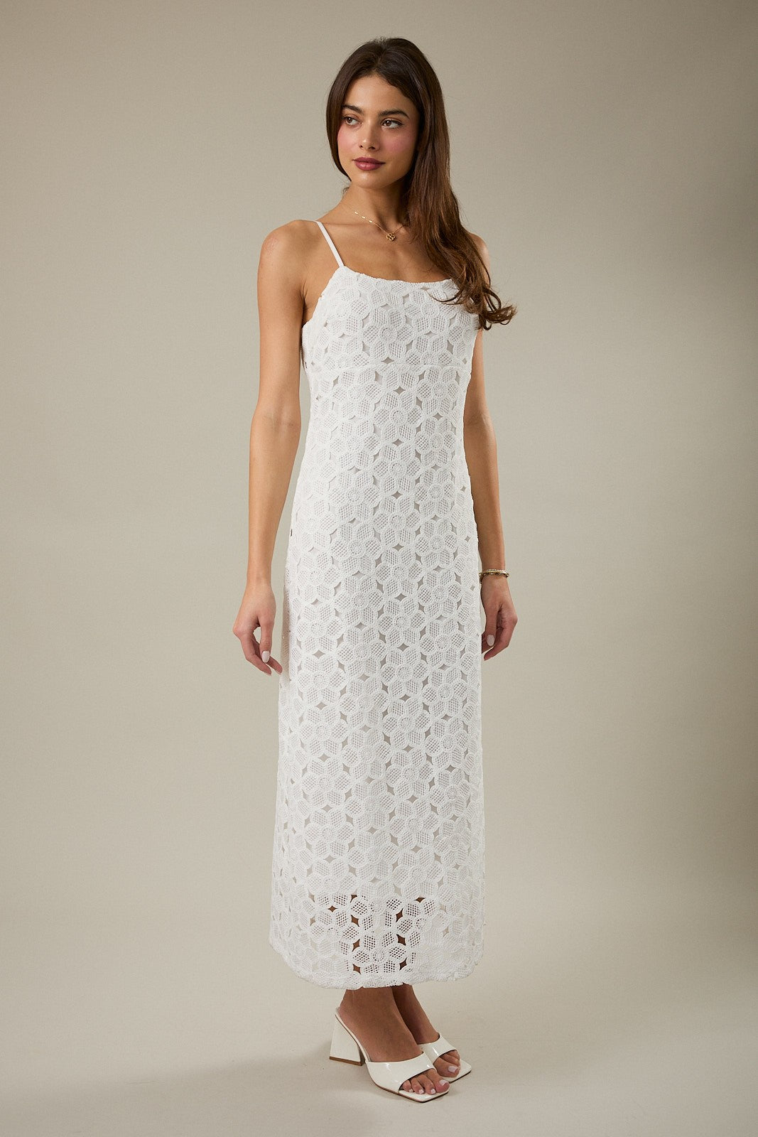 Sam White Lace Midi