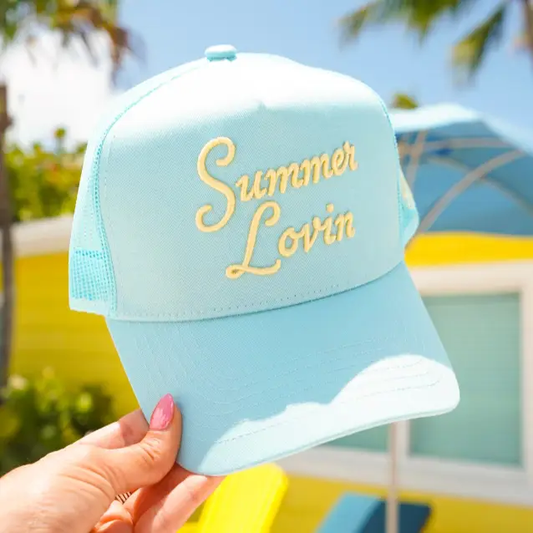Summer Lovin - Baby Blue Canvas Trucker Hat