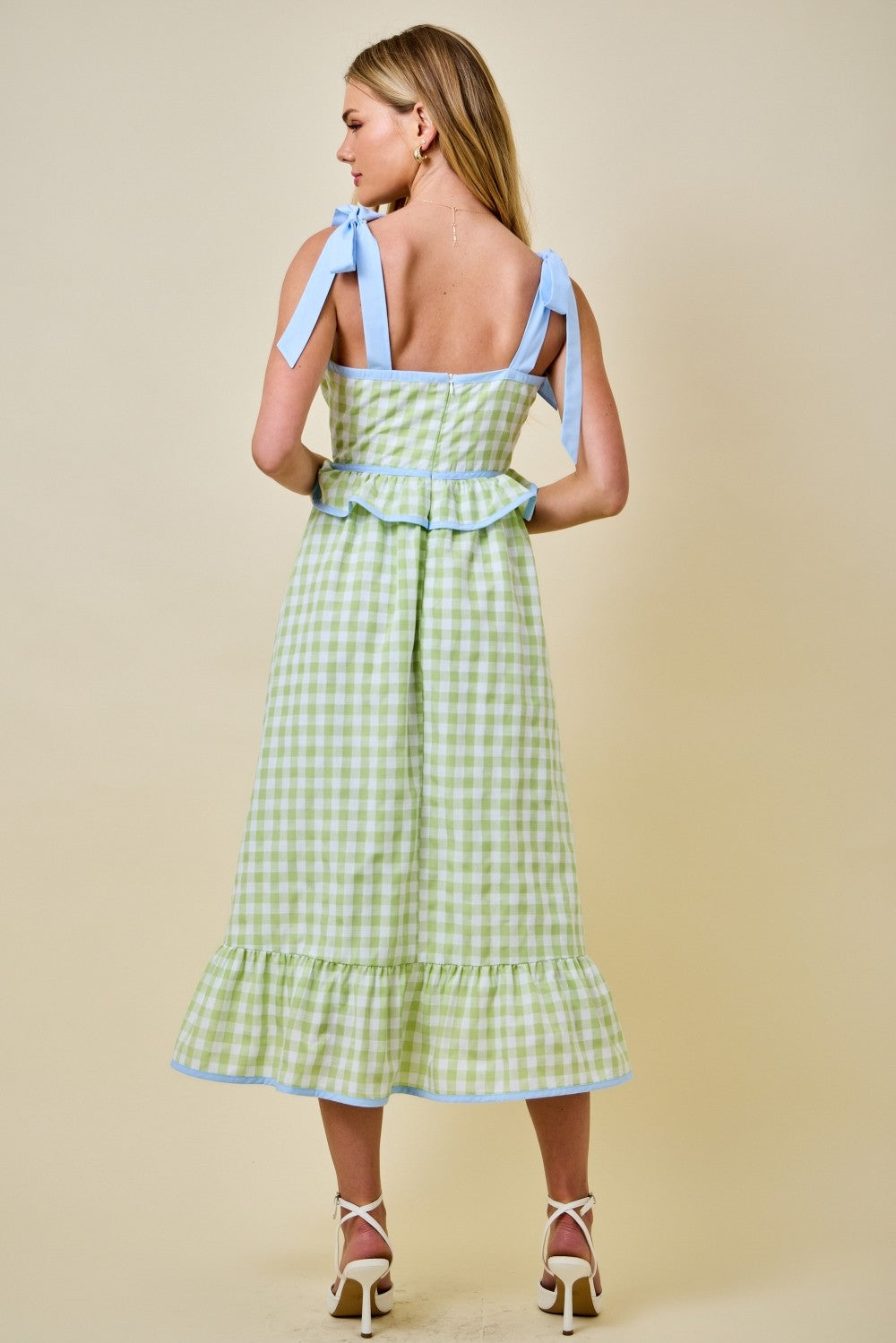 Darla Sweetheart Gingham Corset Midi Dress