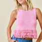 Deb Fringe Top Pink