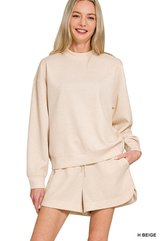 Scuba Pullover & Shorts Set H Beige