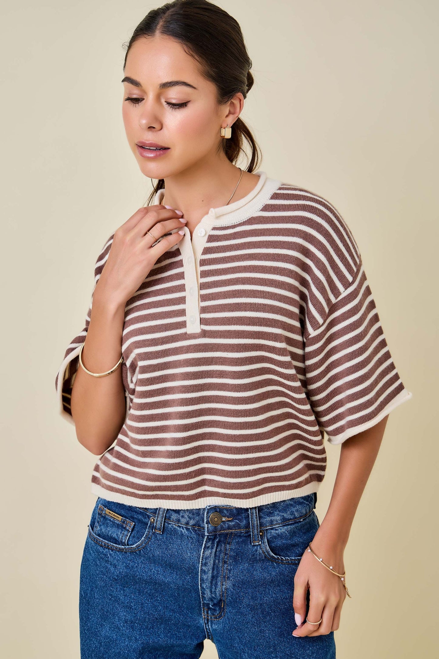 Daisy Brown Striped Top