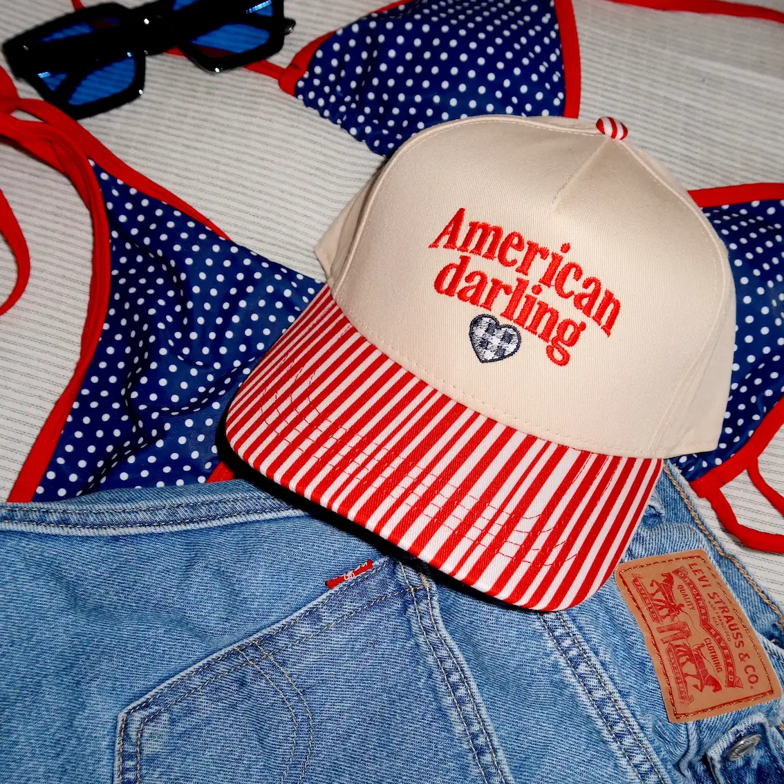 American Darling Red Stripe Hat