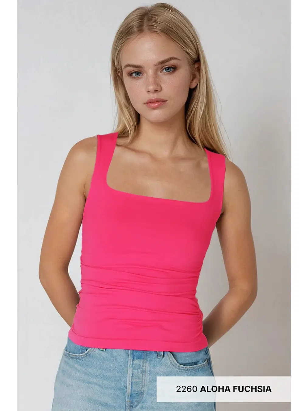 Clean Line Square Shirred Top