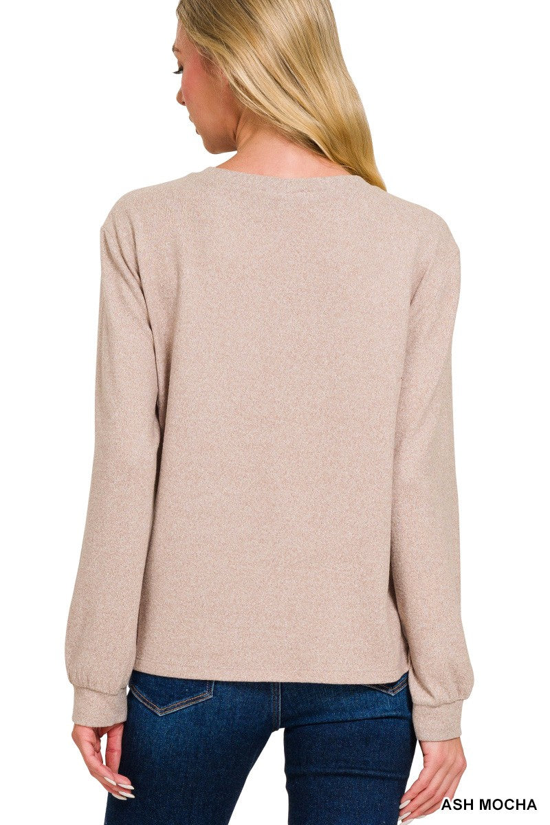 Long Slv Top & Joggers Set Ash Mocha