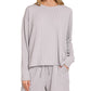 Rib Long Sleeve Tee & Shorts Set Silver