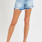 Risen High Rise Released Distress Hem Detail Shorts
