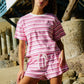 Brenda Striped Shorts Pink