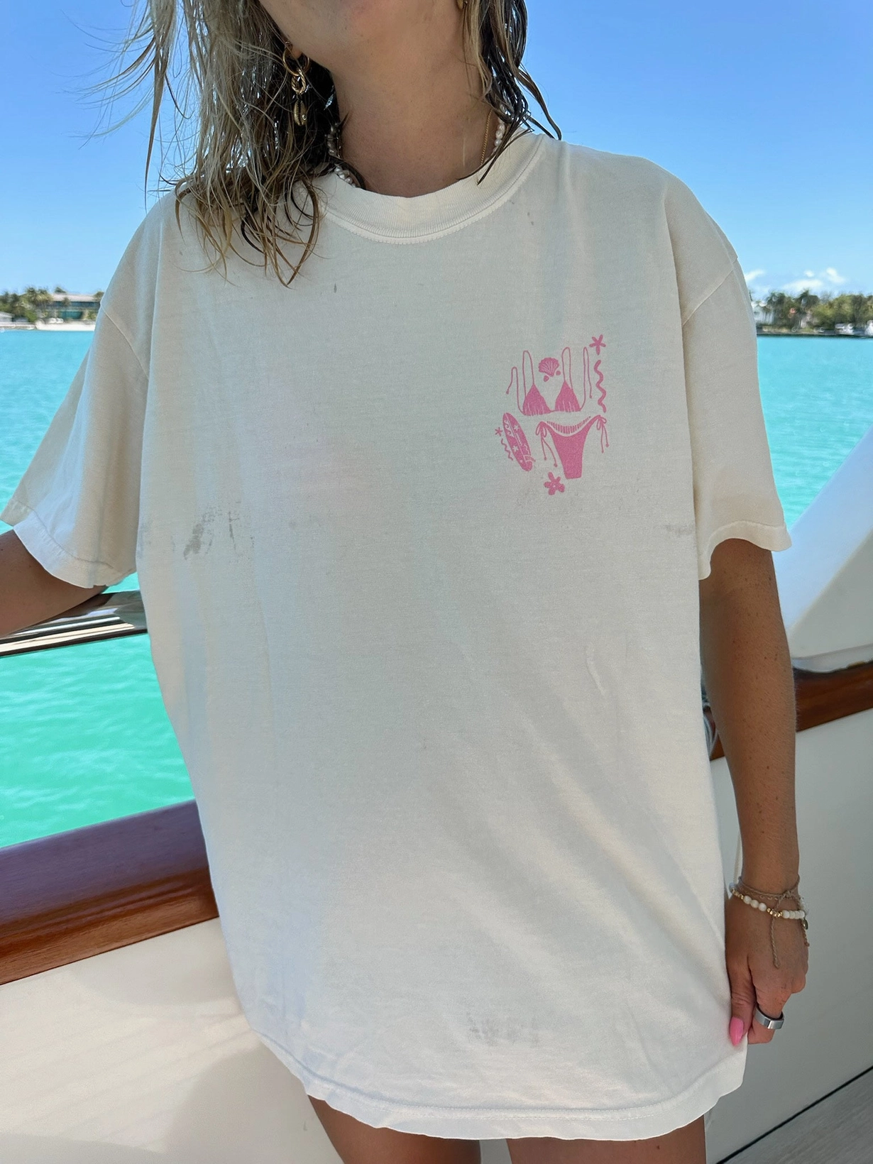 Ivory Pink Swim and Surf Tee