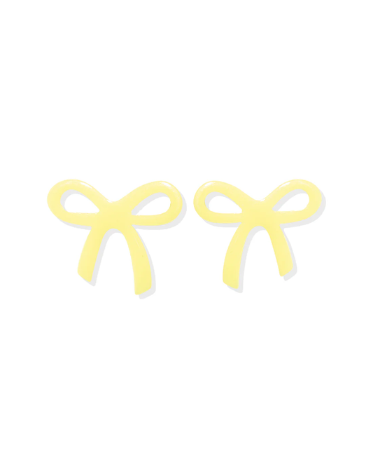 Kylie Bow Earrings Yellow