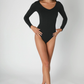 Jersey V Neck Ls Bodysuit MULTIPLE COLORS