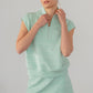 Modal Scuba Stripe V Neck Top Mint