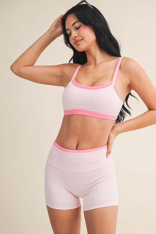 Kora Pink Layered Sports Bra