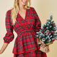 Deka Plaid Tiered Dress