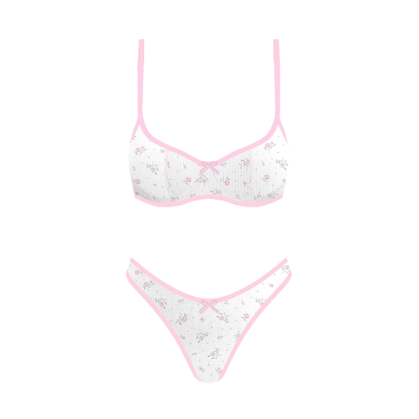 Seaside Picnic Bikini Pink Floral Bottoms