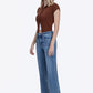 Vervet High Rise Distressed Hem Ankle Slim Wide Jeans
