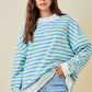 Darla Blue Striped Mockneck