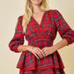 Deka Plaid Tiered Dress