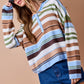 Deb Blue and Brown Striped Sweater