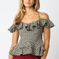 Edith Checkered Ruffle Top