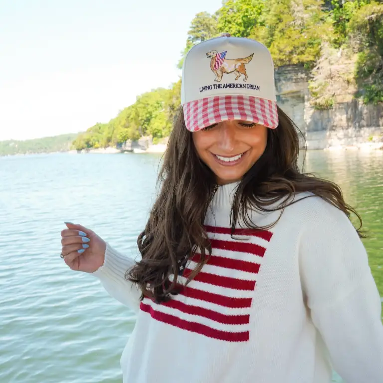 Living The American Dream - Red Gingham Hat