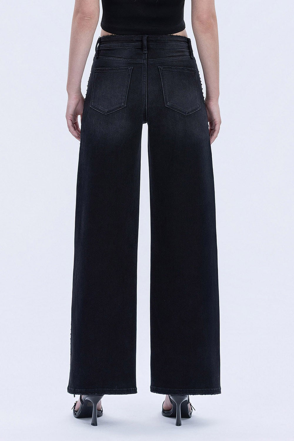Vervet High Rise Nail Detail Wide Jeans