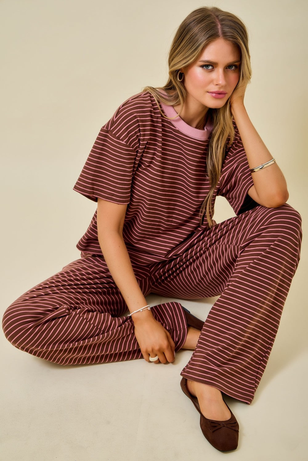 Debra Brown Striped Set Top