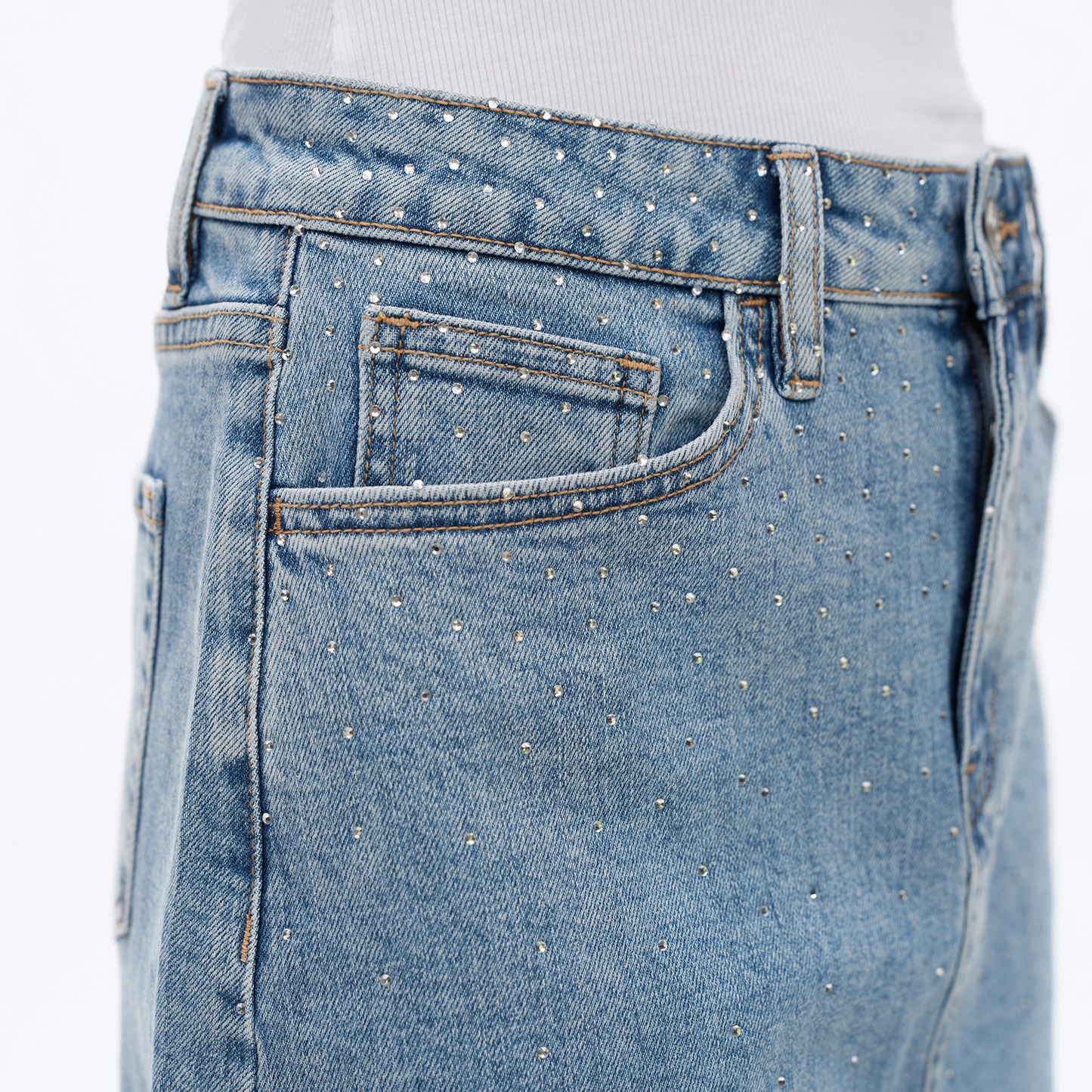 Bayeas Rhinestone Denim Skirt