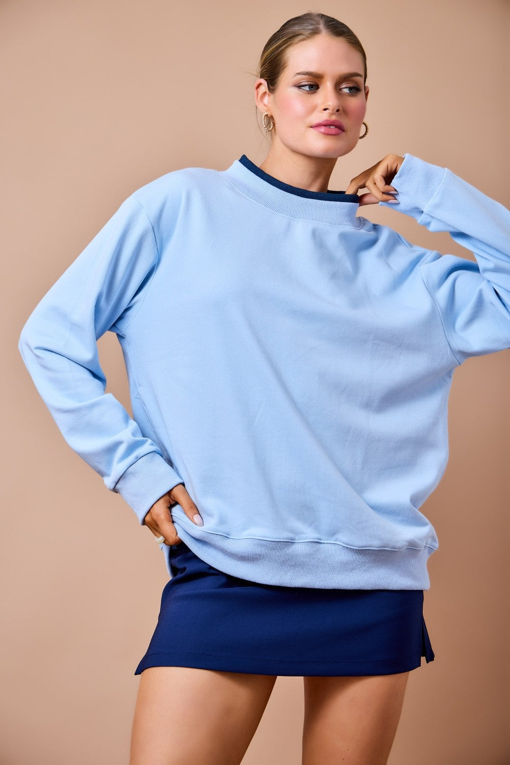 Dana Blue Mockneck