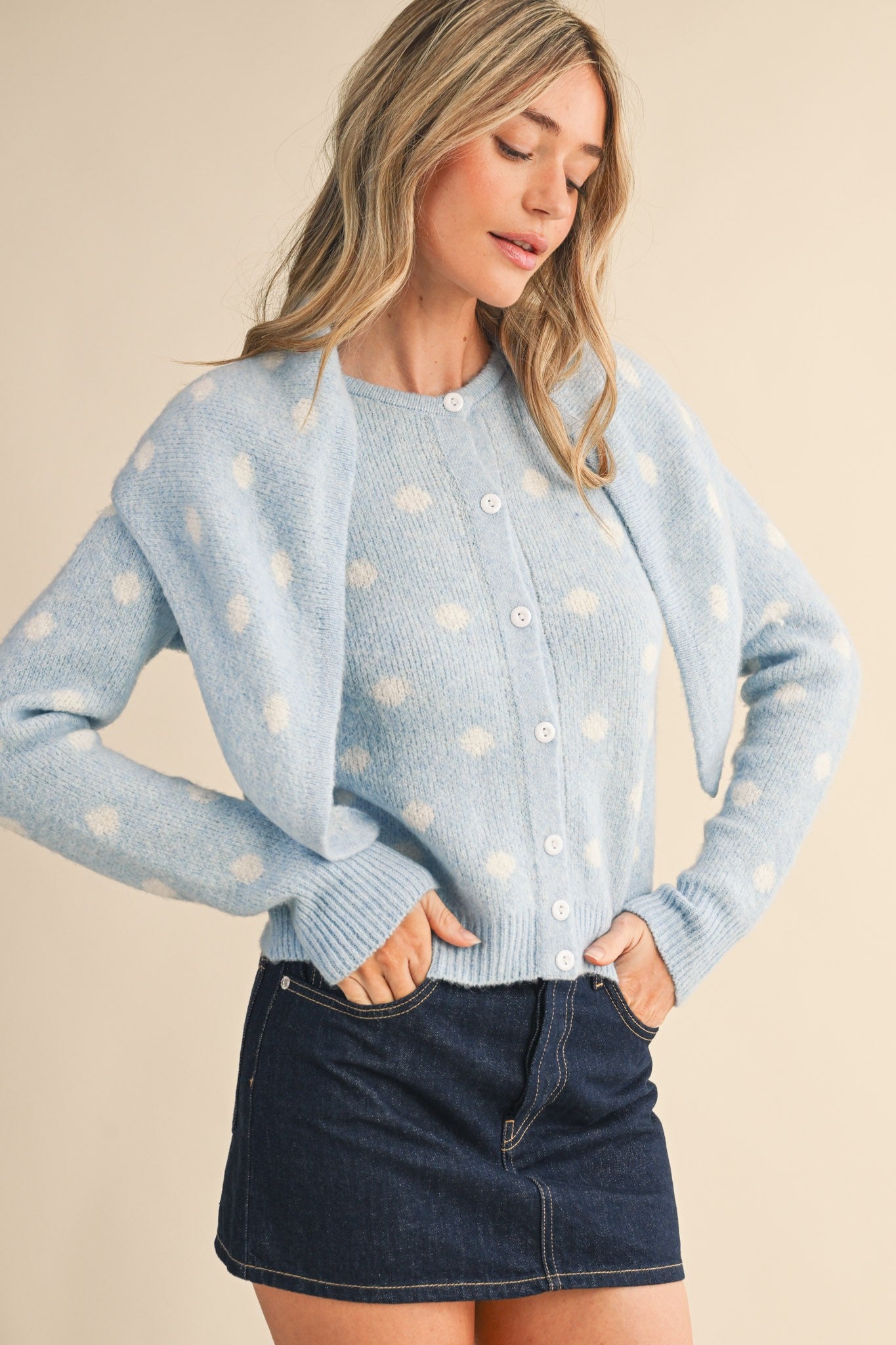 Maggie Polka Dot Sweater Cardigan