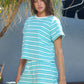 Brenda Striped Crop Top Blue