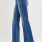 Risen High Rise Flare Jeans With Raw Cut Hem