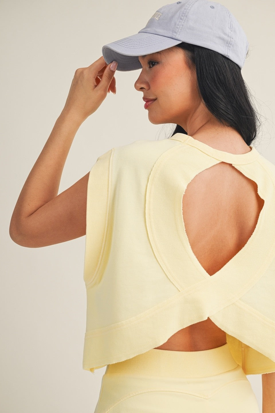 Kaia Yellow Open Back Top