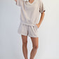 Modal Piping V Neck Top Mocha