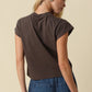 Valerie Cap Sleeve Crop Tee Brown