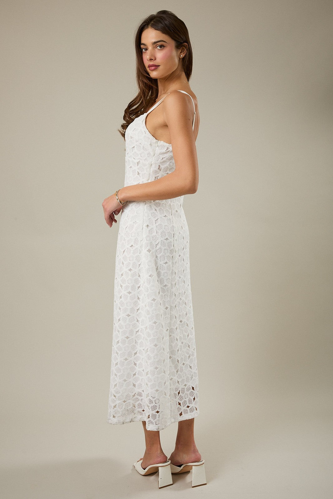 Sam White Lace Midi